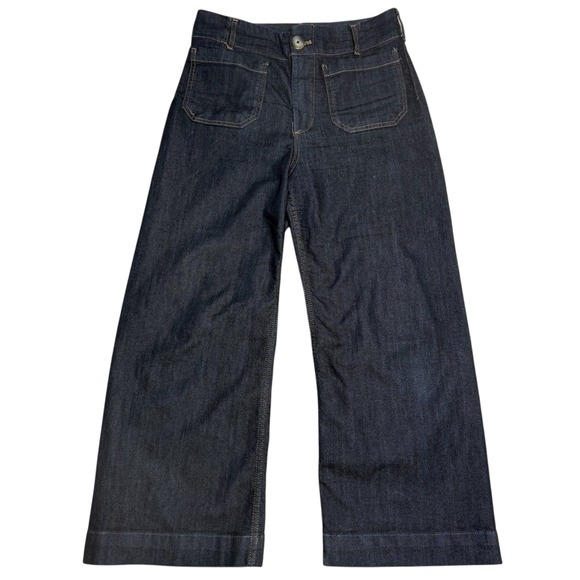 Maeve The Colette Crop Wide Leg Jeans Dark Denim Size 29 EUC - Picture 3 of 11